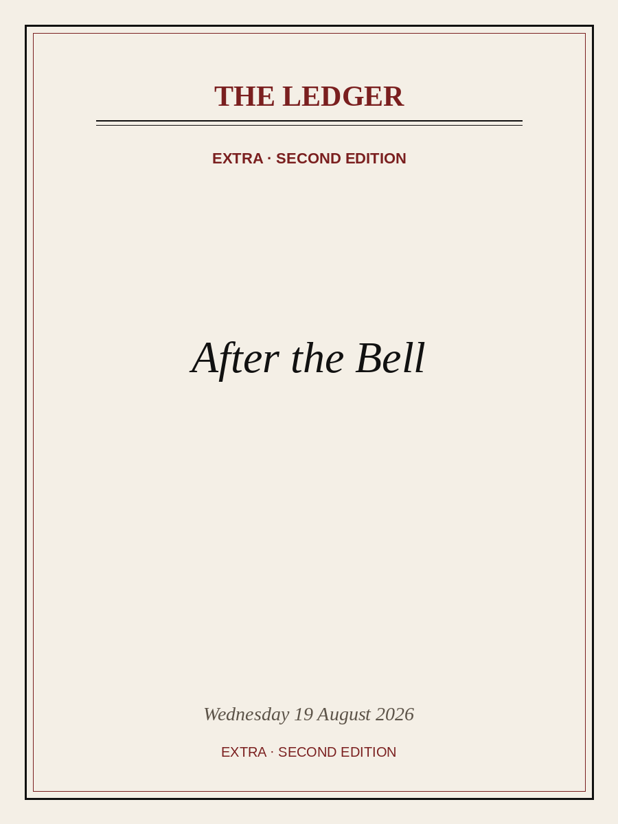 The Collection Extra. After the Bell. Wednesday 19 August 2026, Melbourne.