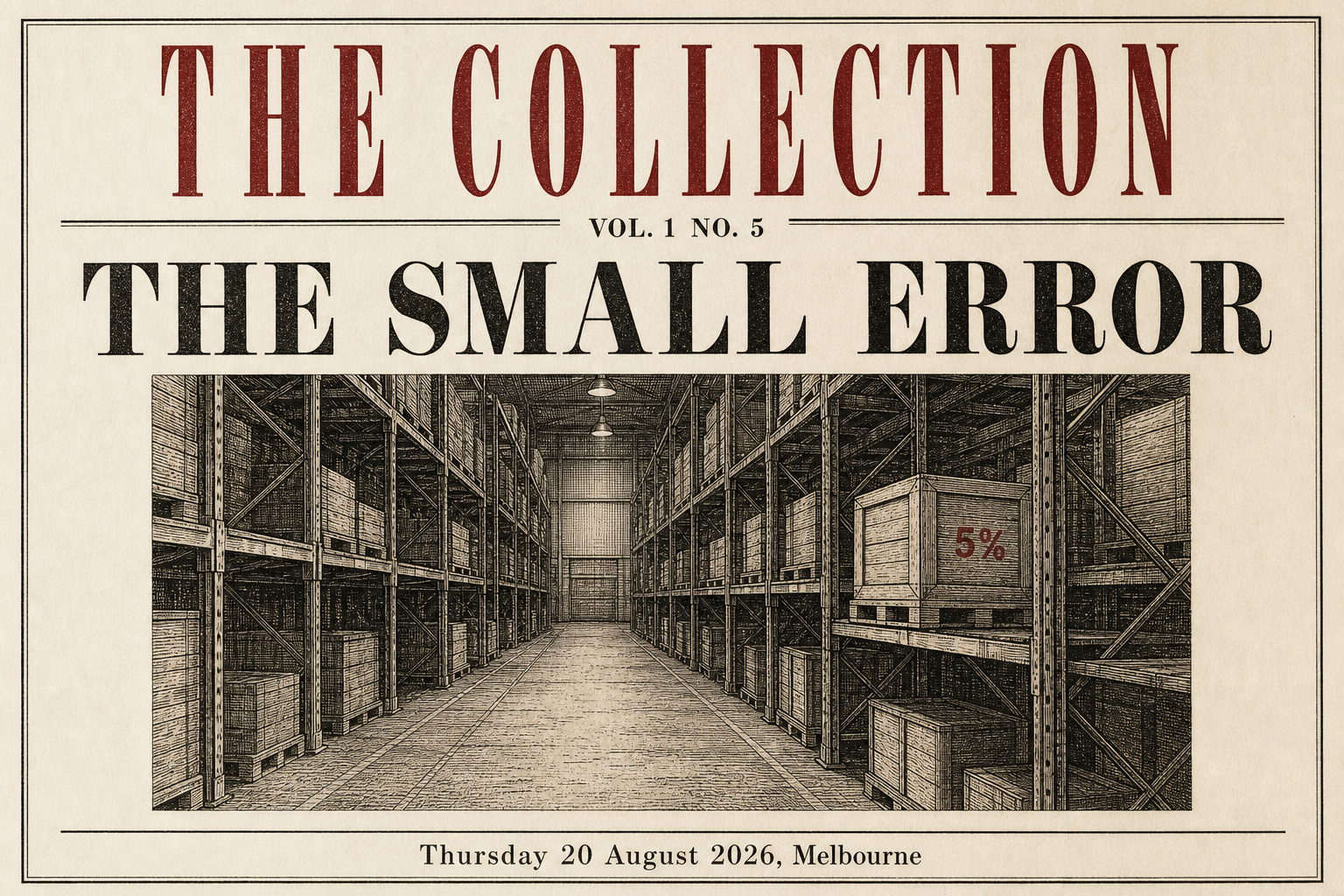 The Small Error, Thursday 20 August 2026