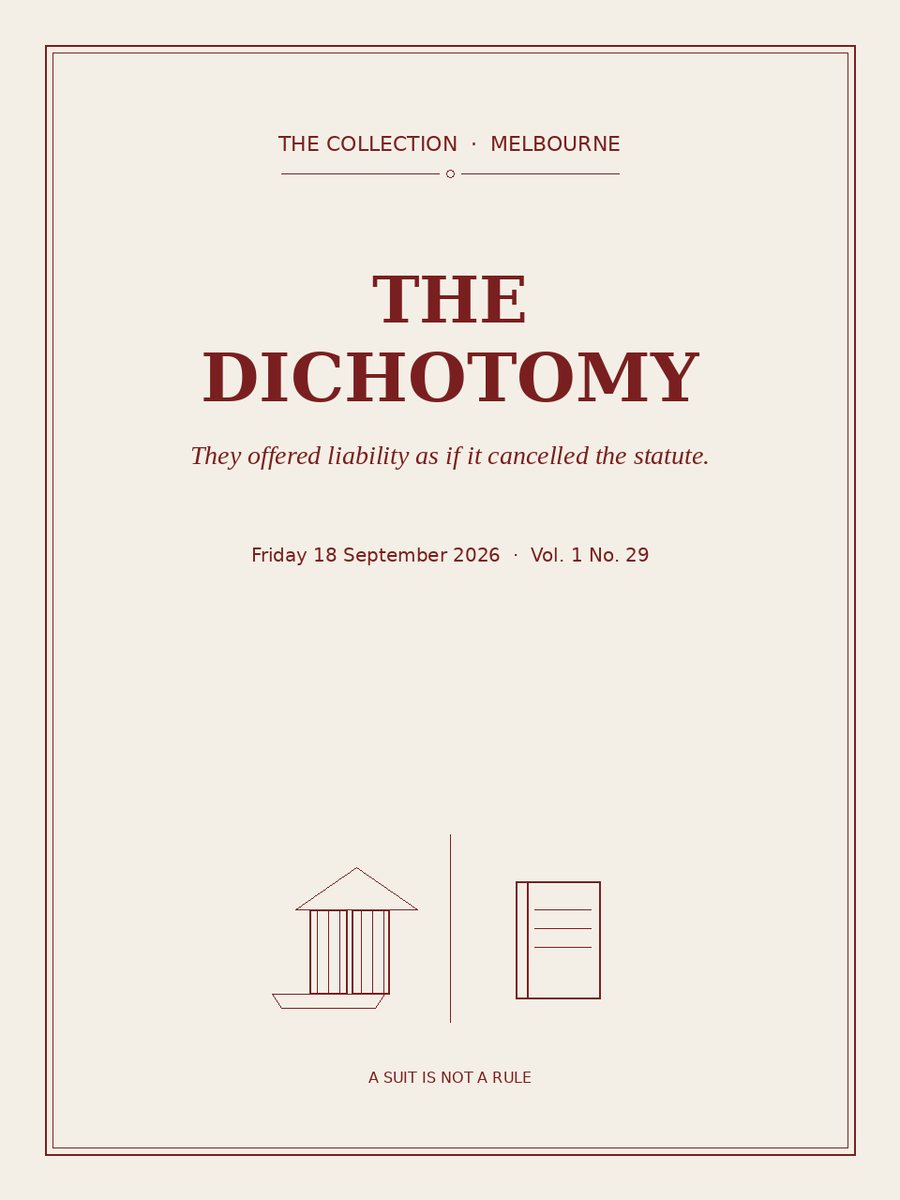 The Dichotomy, Friday 18 September 2026
