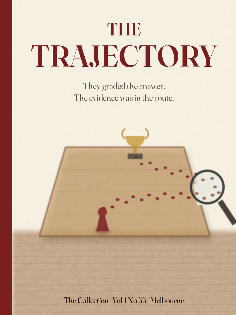 Cover of The Collection, Volume 1, Number 55: The Trajectory. Tuesday 20 October 2026, Melbourne.